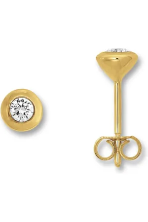 ONE ELEMENT Akcesoria, Kobieta, Żółty, ONE SIZE, Eleganckie złote kolczyki z cyrkoniami