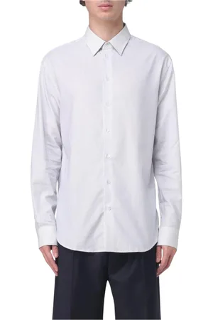 Emporio Armani Koszule, Mężczyzna, Biały, M, Koszula w paski