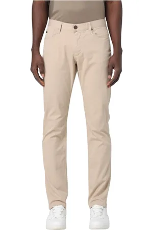 Emporio Armani Spodnie, Mężczyzna, Beżowy, W31, Stylowe Beżowe Spodnie Straight-Leg