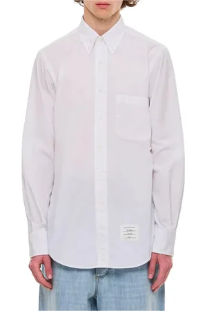 Thom Browne Koszule, Mężczyzna, Biały, L, Biała Koszula Poplinowa
