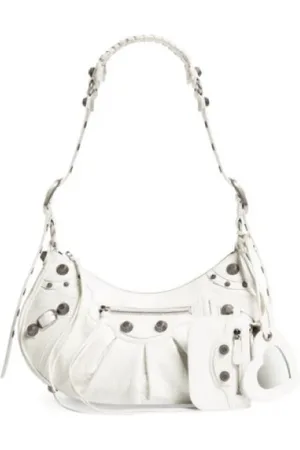 Balenciaga Torebki, Kobieta, Biały, ONE SIZE, Len, Biała torba na ramię z lambskina Arena