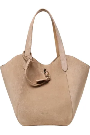 Giorgio Armani Torebki, Kobieta, Beżowy, ONE SIZE, Zamsz, Beżowa Torebka zamszowa Elegancka Torba