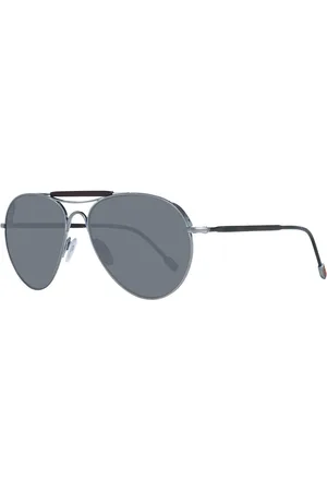 Ermenegildo Zegna Akcesoria, Mężczyzna, Czarny, ONE SIZE, Złote Okulary Przeciwsłoneczne Aviator Gradient