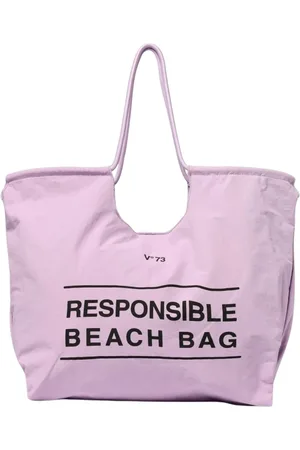 V°73 Torebki, Kobieta, Fioletowy, ONE SIZE, Czarna Ramie Plażowa Torba Tote