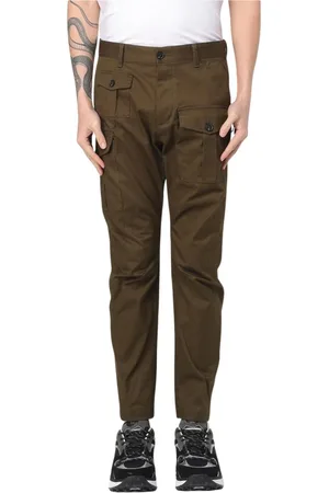 Dsquared2 Spodnie, Mężczyzna, Zielony, L, Czarne Spodnie Cargo Stylowy Design