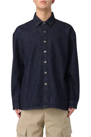 424 FAIRFAX Koszule, Mężczyzna, Czarny, M, Denim, Czarna Koszula Dżinsowa dla Mężczyzn