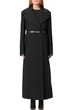 Jil Sander Płaszcze, Kobieta, Czarny, S, Elegancki Płaszcz Trench z Paskiem