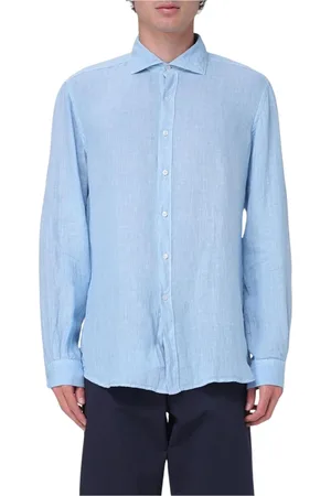 FAY Koszule, Mężczyzna, Niebieski, L, Wyrafinowana Casual Button-Up Koszula