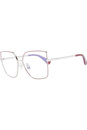 Max Mara Akcesoria, Kobieta, Czerwony, ONE SIZE, Czerwone Okulary Optyczne Damskie Kwadratowy Styl