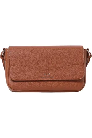 Armani Exchange Torebki, Kobieta, brązowy, ONE SIZE, Czarna Skórzana Torba na Ramię