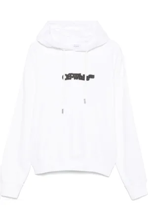 OFF-WHITE Bluzy, Mężczyzna, Biały, XL, Biała Bluza z Nadrukiem Logo