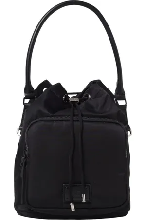 Premiata Torebki, Kobieta, Czarny, ONE SIZE, Nylon, Czarna Torba na Ramię z Wiązaniem