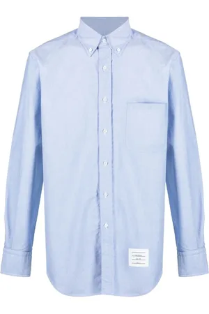 Thom Browne Koszule, Mężczyzna, Niebieski, M, Niebieska Koszula Klasyczna