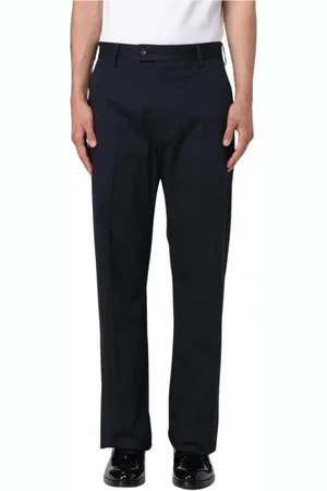 Alexander McQueen Spodnie, Mężczyzna, Niebieski, XL, Granatowe Spodnie Straight Leg z Bawełny