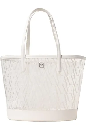 Armani Exchange Torebki, Kobieta, Biały, ONE SIZE, Torba z skórzanym wykończeniem