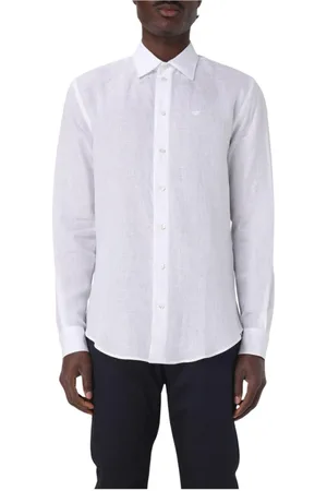 Emporio Armani Koszule, Mężczyzna, Biały, 2XL, Klasyczna Biała Koszula