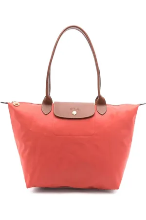 Longchamp Torebki, Kobieta, Czerwony, ONE SIZE, Skóra, Czerwona torebka typu tote z płótna z zagięciem