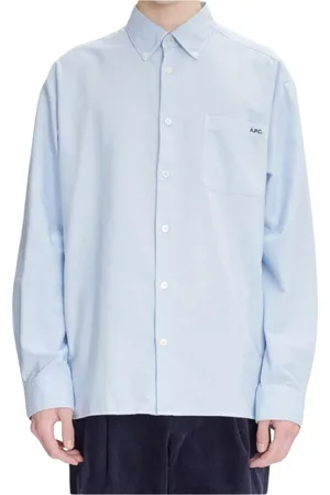 A.P.C. Koszule, Mężczyzna, Niebieski, L, Zielona Koszula Oxford Regular Fit