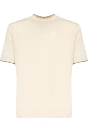 Giuliano Galiano Koszulki, Mężczyzna, Beżowy, M, Białe T-shirty i Pola