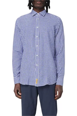 B.D.BAGGIES Koszule, Mężczyzna, Niebieski, XL, Niebieska Koszula W Kratę Casual
