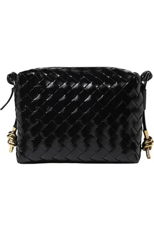 Bottega Veneta Torebki, Kobieta, Czarny, ONE SIZE, Czarna Skórzana Torba na Ramię