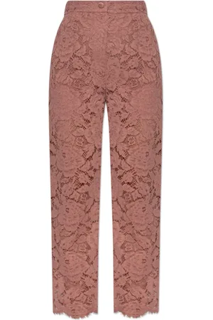 Dolce & Gabbana Spodnie, Kobieta, Różowy, M, Koronkowe spodnie