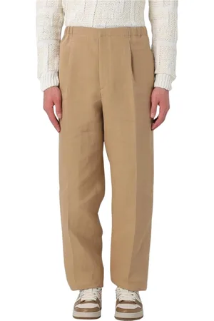 Fendi Spodnie, Mężczyzna, Beżowy, L, Casual Tytoniowe Spodnie