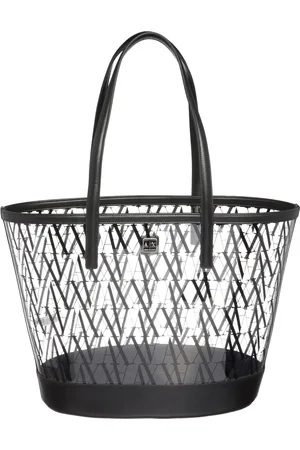 Armani Exchange Torebki, Kobieta, Czarny, ONE SIZE, Przezroczysta torba Shopper Czarna