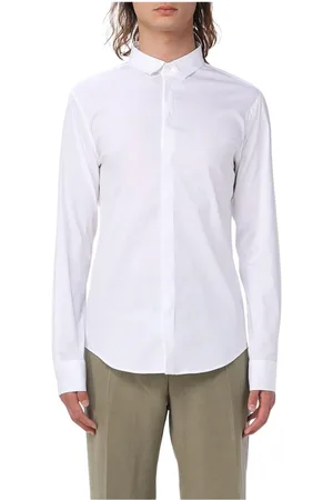 Emporio Armani Koszule, Mężczyzna, Biały, M, Biała Koszula Bawełniana, Ponadczasowa Elegancja