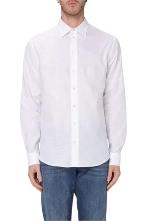 Emporio Armani Koszule, Mężczyzna, Biały, XL, Klasyczna Biała Koszula z Długim Rękawem
