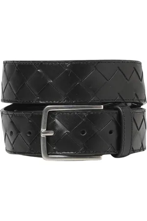 Bottega Veneta Akcesoria, Mężczyzna, Czarny, 100 CM, Pleciony Pasek Skórzany Stylowy Design