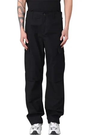 Carhartt Spodnie, Mężczyzna, Czarny, W33, Czarne Spodnie Cargo z Wieloma Kieszeniami