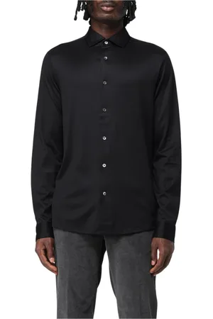 Emporio Armani Koszule, Mężczyzna, Czarny, L, Czarna Sweter Koszula Stylowa Uniwersalna