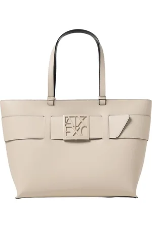 Armani Exchange Torebki, Kobieta, Beżowy, ONE SIZE, Czarna torebka z przegrodami i klamrą