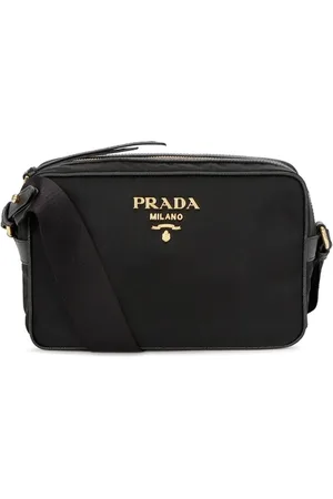Prada Torebki, Kobieta, Czarny, ONE SIZE, Nylon, Czarna Torba na Ramię z Elementami Skóry