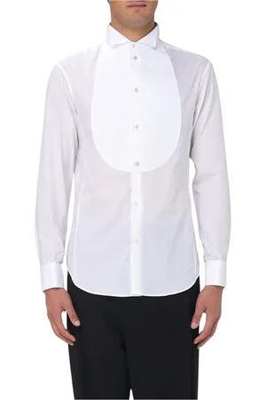 Giorgio Armani Koszule, Mężczyzna, Biały, L, Biała Formalna Koszula z Plisą