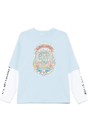 Casablanca Koszulki, Mężczyzna, Niebieski, L, Jasnoniebieski T-shirt z nadrukiem skate