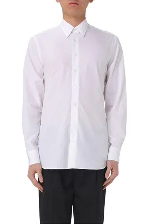 LARDINI Koszule, Mężczyzna, Biały, 2XL, Klasyczna Bawełniana Koszula Poplinowa