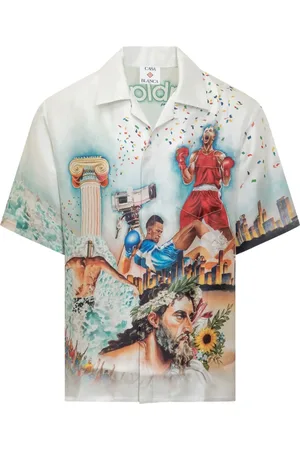 Casablanca Koszule, Mężczyzna, Wielobarwność, 2XL, Biała Jedwabna Koszula Celebration