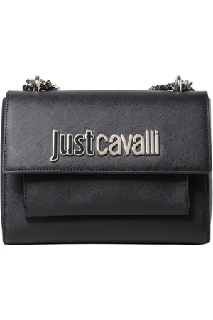 Roberto Cavalli Torebki, Kobieta, Czarny, ONE SIZE, Czarna Torba na Ramię z Paskiem na Ramię
