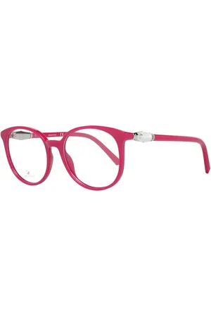Swarovski Akcesoria, Kobieta, Fioletowy, ONE SIZE, Fioletowe Okulary Optyczne Damskie Styl Okrągły
