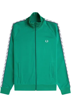 Fred Perry Bluzy, Mężczyzna, Zielony, S, Bawełna, Zapisany Track Jacket Label Zielony