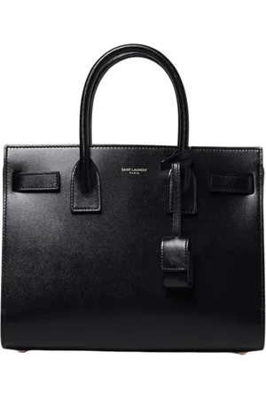 Saint Laurent Torebki, Kobieta, Czarny, ONE SIZE, Czarna Skórzana Torba Tote
