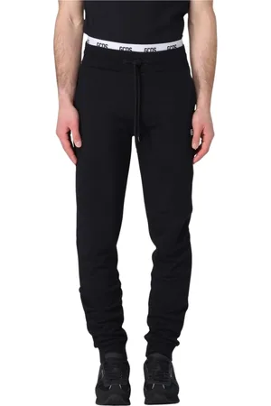 GCDS Spodnie, Mężczyzna, Czarny, M, Czarne Spodnie Casual w Nowoczesnym Stylu