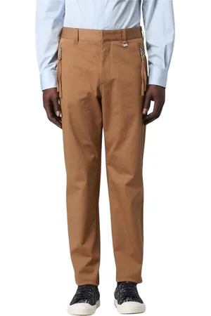 Fendi Spodnie, Mężczyzna, brązowy, L, Brązowe Spodnie Casual z Gabardyny