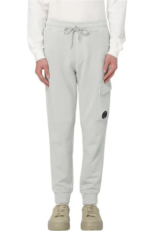 C.P. Company Spodnie, Mężczyzna, Szary, M, Szare Spodnie Joggers z Polarowego Materiału dla Mężczyzn