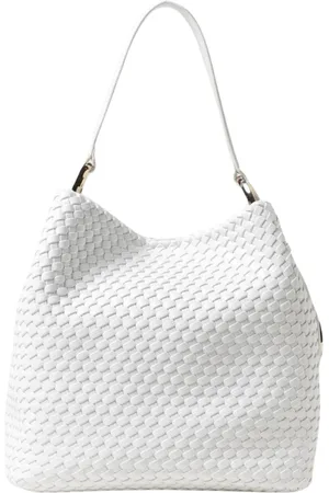 V°73 Torebki, Kobieta, Biały, ONE SIZE, Elegancka Teksturowana Torba na Ramię