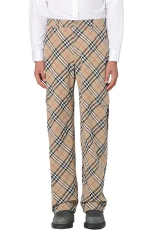 Burberry Spodnie, Mężczyzna, Wielobarwność, L, Spodnie Cargo w Kratke