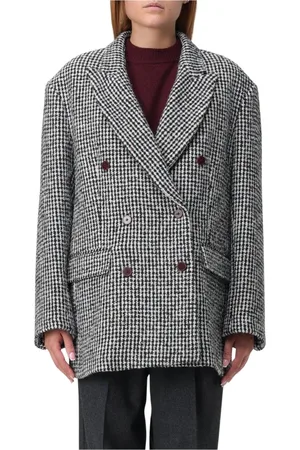 ALYSI Kurtki, Kobieta, Czarny, S, Elegancki Double Breasted Coat w Czarnym