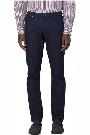 Emporio Armani Spodnie, Mężczyzna, Niebieski, W31, Niebieskie Spodnie Slim Fit